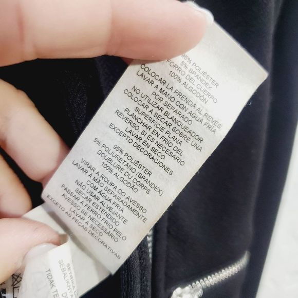 Armani Exchange Solid BLack  crop zip up jacket size small - Picture 9 of 11